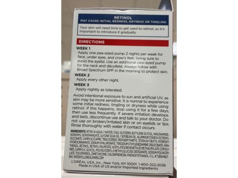 L'Oreal Revitalift Pressed Night Cream, Retinol+Niacinamide, 1.7 oz/48 g