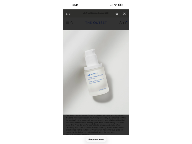 The Outset Firming Vegan Collagen Prep Serum , 1 fl oz/30 mL
