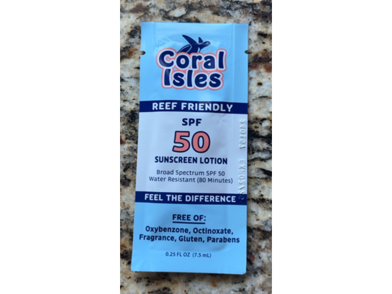 Coral Isles Sunscreen Lotion, SPF 50, 0.25 fl oz/7.5 mL