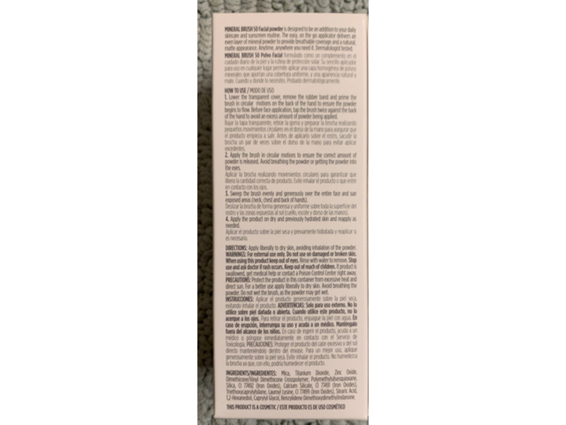 Isdin Mineral Brush On-the-Go Facial Powder, SPF 50, 0.14 oz/4 g