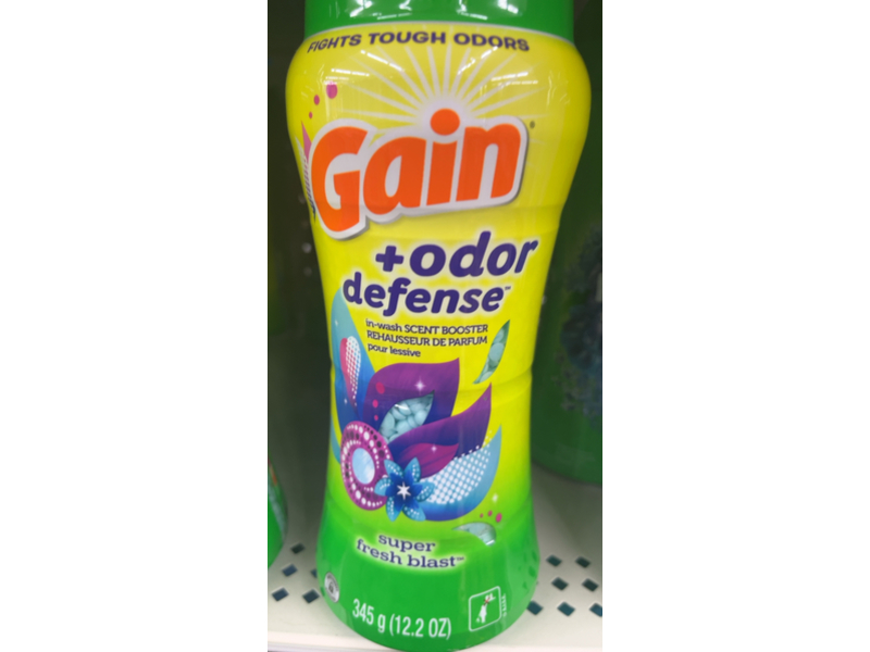 Gain + Odor Defense In-Wash Scent Booster, Super Fresh Blast, 12.2 oz/345 g