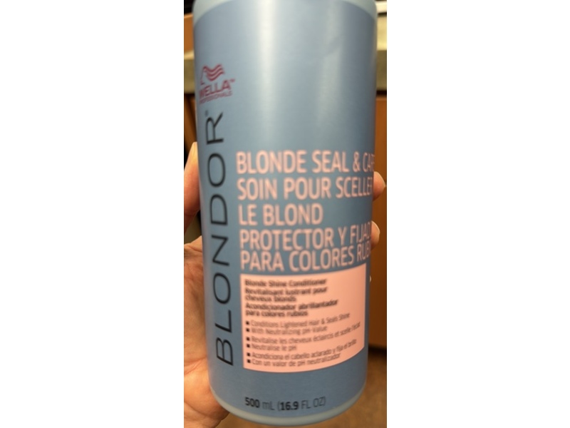 Wella Professionals Blondor Blonde Seal & Care Blonde Shine Conditioner, 16.9 fl oz/500 mL