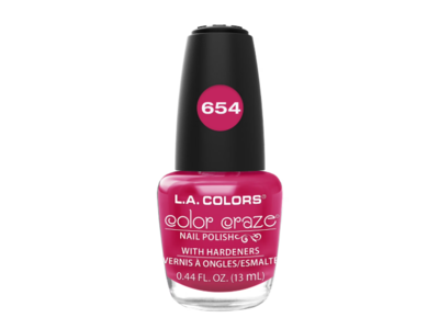 L.A. Colors Color Craze Nail Polish, 654 Hibiscus, 0.44 fl oz/13 mL