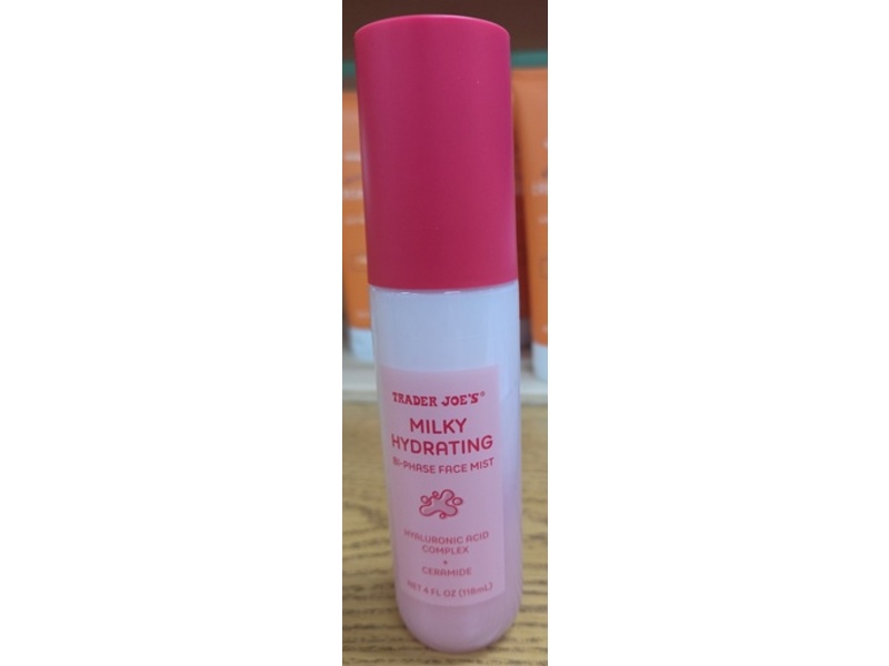 Traders Joe's Milky Hydrating Bi Phase Face Mist, Hyaluronic Acid Complex, 4 fl oz/118 mL