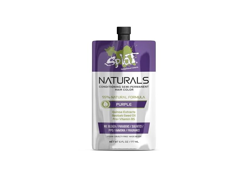 Splat Naturals Semi-Permanent Hair Color, Purple, 6 fl oz/177 mL
