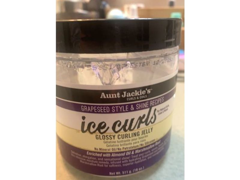 Aunt Jackie's Glossy Curling Jelly, Ice Curls, Grapeseed Style and Shine Recipes, 18 oz/511 g