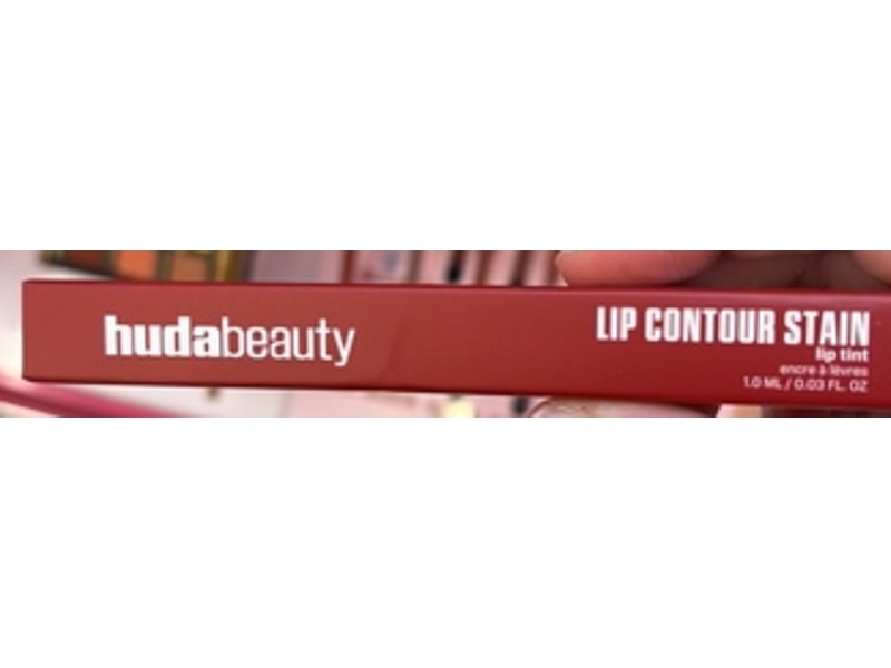 Huda Beauty Lip Contour Stain Lip Tint, Cherry Red, 0.03 fl oz/1 mL