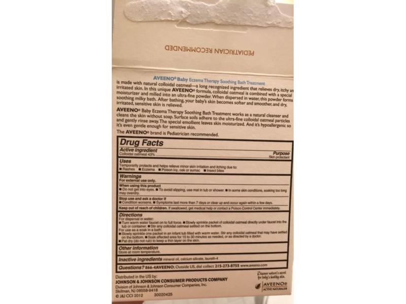 Aveeno Baby Eczema Therapy Soothing Bath Treatment, 3.75 oz/106 g, 5 Count