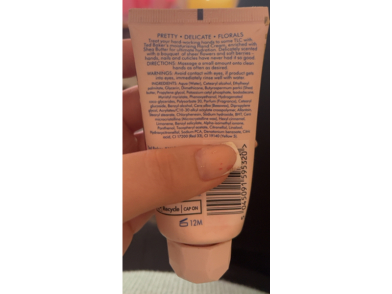 Ted Baker Hand Cream, Violet & Bergamot, 1.7 fl oz/50 mL