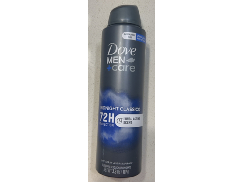 Dove Men+Care Dry Spray Antiperspirant, Midnight Classico, 3.8 oz/107 g