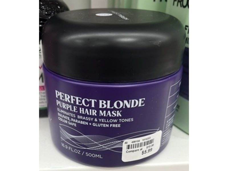 Karseell Perfect Blonde Hair Mask, Purple, 16.9 fl oz/500 mL