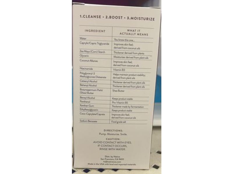 Native Facial Care Moisturizing Facial Lotion, 3, Fragrance Free, 1.7 fl oz/50 mL