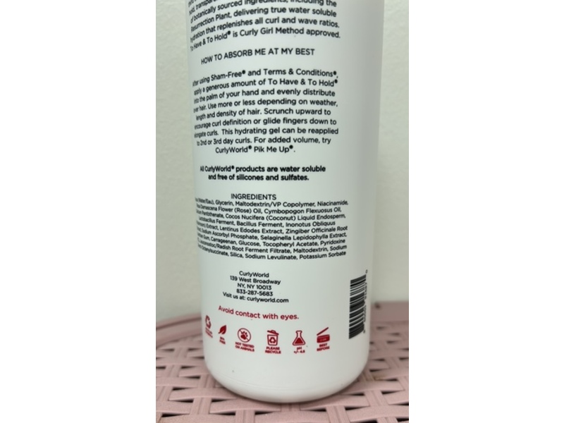 Curly World Hydrating Gel, To Have & To Hold, 32 oz/950 mL