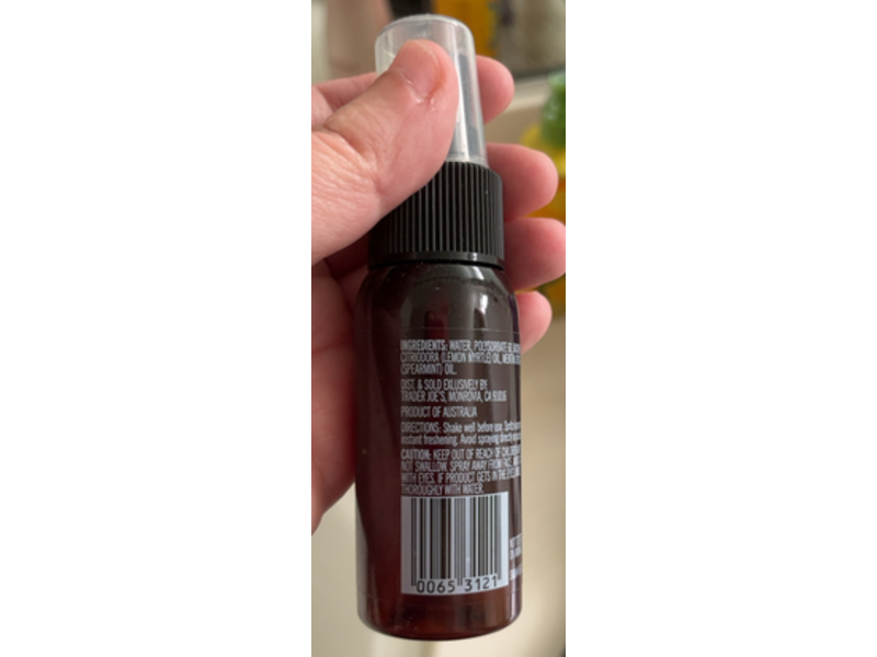 Trader Joe's Super Lemon Room Spritz, Lemon Myrtle & Spearmint Oils, 1.69 fl oz, Pack Of 3