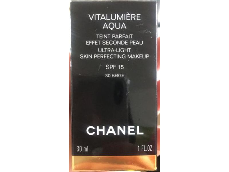 Chanel Aqua Ultra Light Skin Perfecting Makeup, SPF 15, 30 Beige, 1 fl oz/30 mL