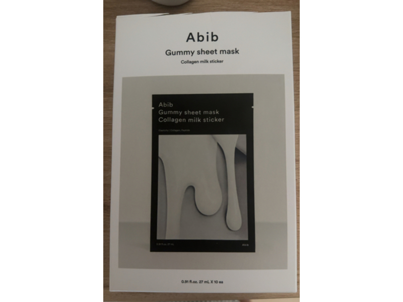 Abib Gummy Sheet Mask Collagen Milk Sticker, 0.91 fl oz/27 mL, 10 Count