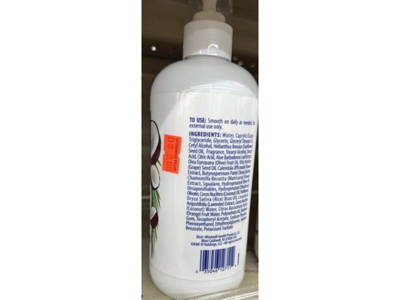 Kiss My Face Body Lotion, Tropical Coconut, 16 fl oz/473 mL