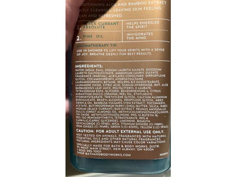 Bath & Body Works Aromatherapy Joyful Body Wash & Foam Bath, Black Currant + Pine, 10 fl oz/295 mL