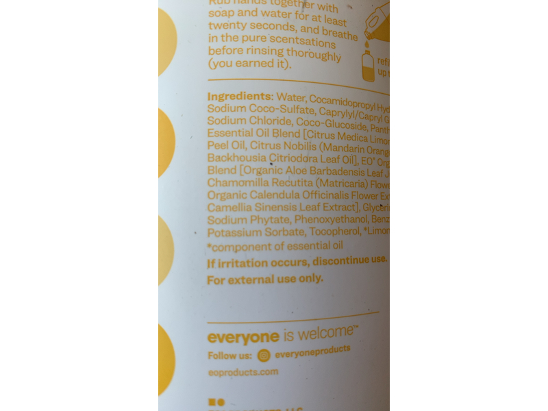 Everyone Gentle + Nourishing Hand Soap, Meyer Lemon + Mandarin, 128 fl oz/3.8 L
