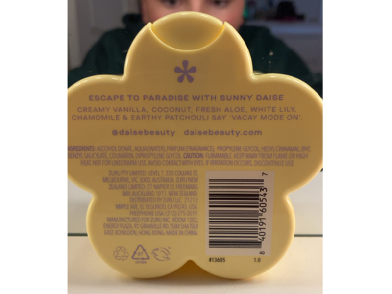 Daise Sunny Fragrance Body Mist, Vanilla & Coconut, 3.38 fl oz/100 mL