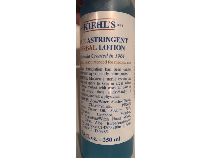 Kiehl's Since 1851 Blue Astringent Herbal Lotion, 8.4 fl oz/250 ml