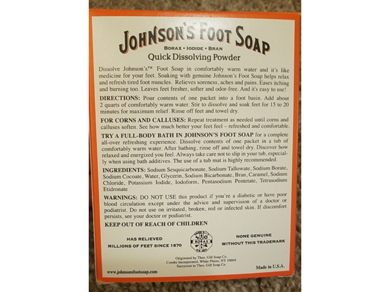 Johnson's Foot Soap Powder, 4 oz, Pack Of 4