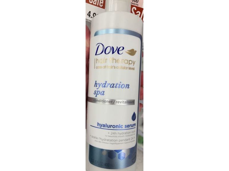 Dove Hair Therapy Conditioner, Hydration Spa Hyaluronic Serum, 13.5 fl oz / 400 ml