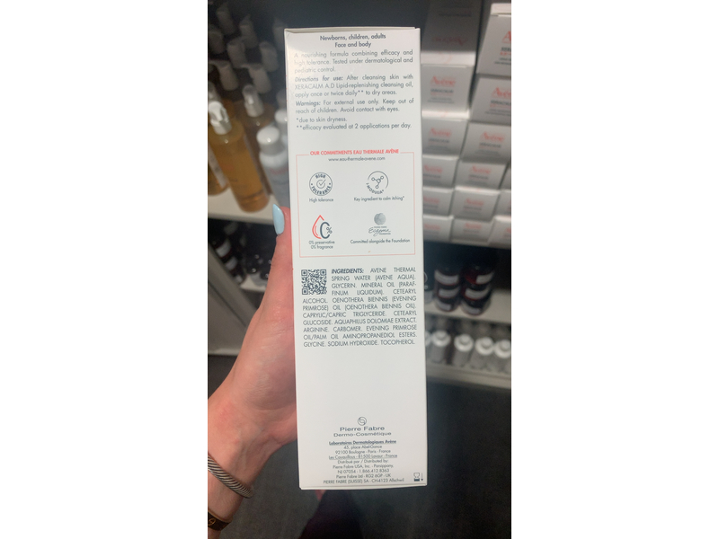 Avene XeraCalm A.D Lipid-Replenishing Cream, 200 mL/6.76 fl oz