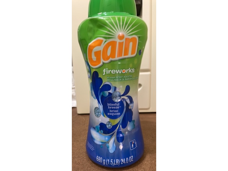 Gain Fireworks In-Wash Scent Booster, Blissful Breeze, 24 oz/680 g