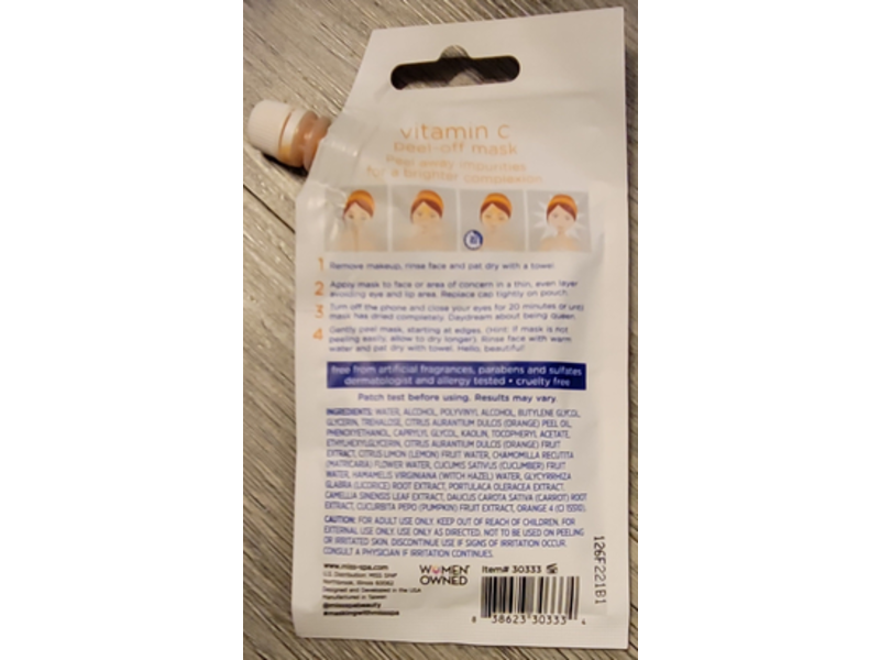 Miss Spa Peel Off Mask, Vitamin C, 1.18 fl oz/35 mL