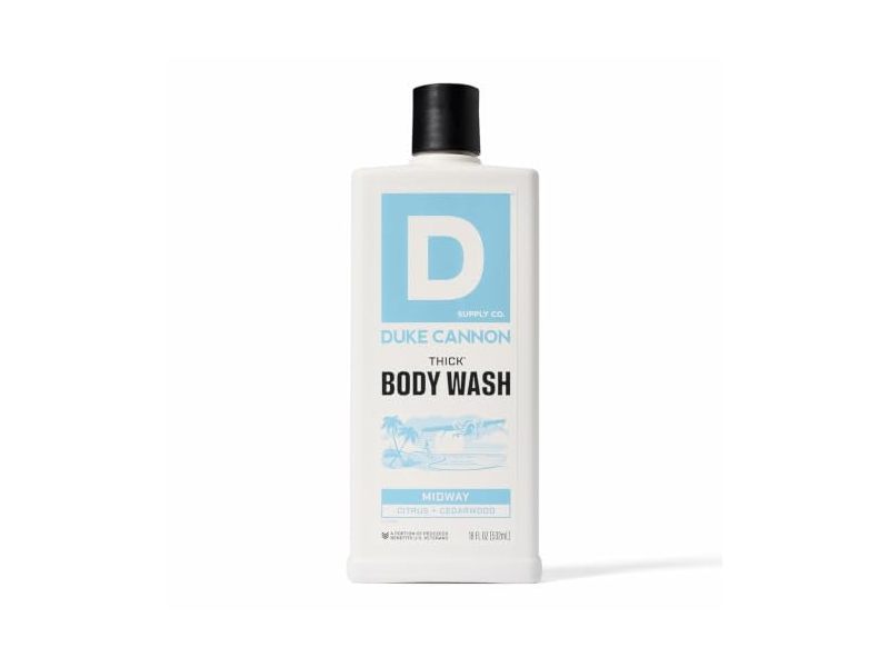 Duke Cannon Supply Co. Thick Body Wash, Midway, Citrus + Cedarwood, 18 fl oz/532 mL