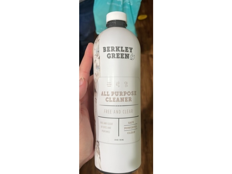 Berkley Green All Purpose Cleaner, Free And Clear, 25 oz/739 mL