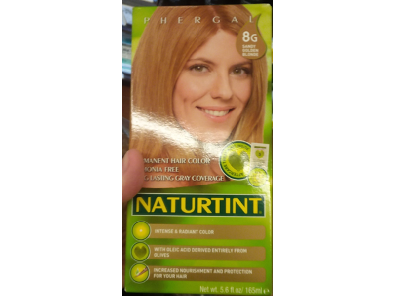 Naturtint Phergal Permanent Hair Color, 8G Sandy Golden Blonde, 5.6 fl oz/165 ml