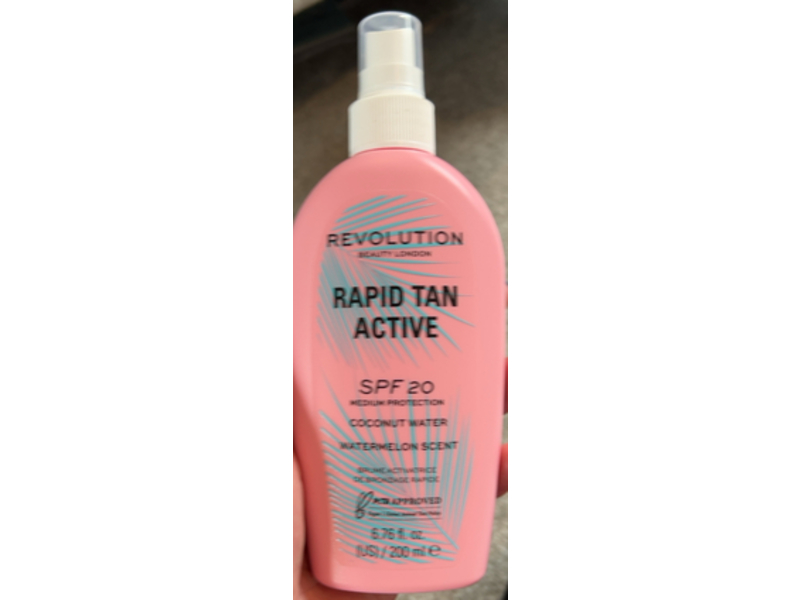 Revolution Beauty London Rapid Tan Active, SPF 20, Watermelon, 6.76 fl oz/200 mL