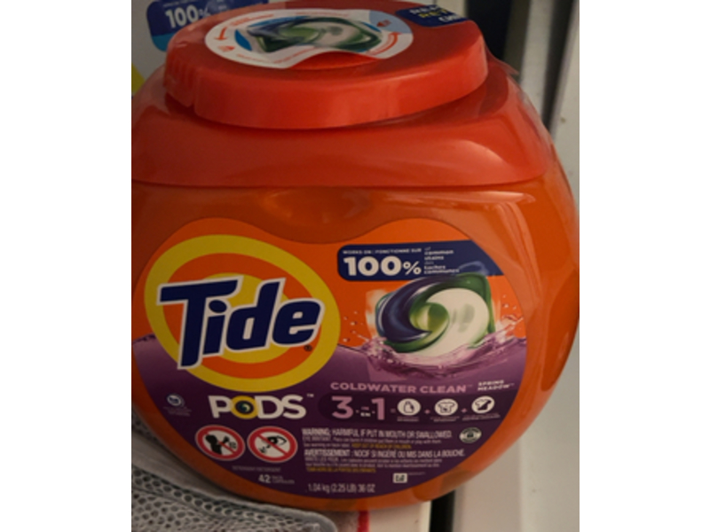 Tide Liquid Laundry Detergent Pods, Spring Meadow, 36 oz/1.04 kg, 42 Pacs