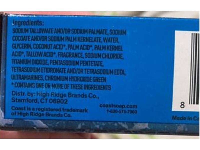 Coast Refreshing Deodorant Soap, Pacific Force Classic Scent, 4 oz / 113 g, 8 Bars, Pack Of 2