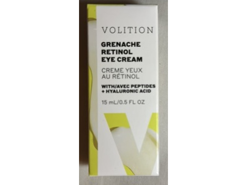 Volition Grenache Retinol Eye Cream, Peptides + Hyaluronic Acid, 0.5 fl oz/15 mL