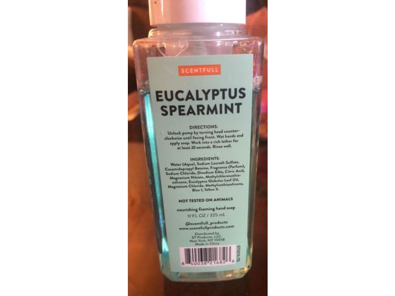Scentfull Nourishing Foaming Hand Soap, Eucalyptus Spearmint, 11 fl oz/375 mL