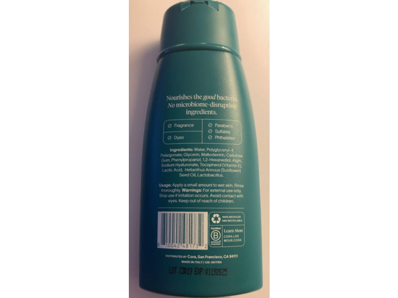 Cora The Happy Biome Intimate Wash, 5.07 fl oz/160 mL