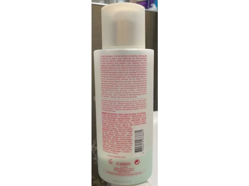 Clarins Cleansing Milk, Alpine Herbs & Moringa, Anti-Pollution, 13.9 oz/400 mL