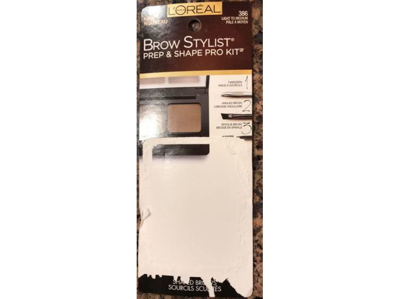 L'Oreal Paris Brow Stylist Prep & Shape Pro Kit, 386 Light To Medium, 0.12 oz/3.5 g