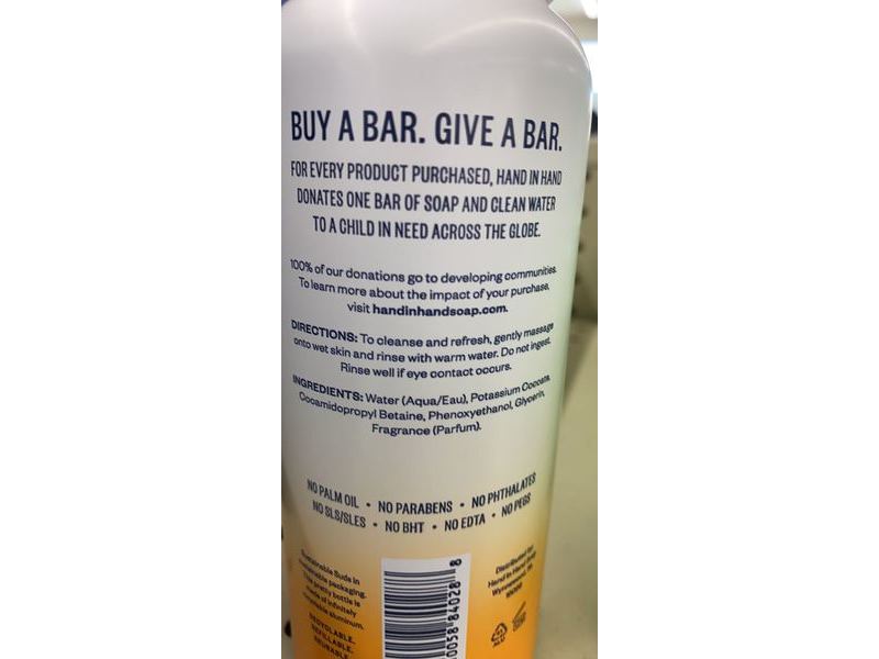 Hand In Hand Foaming Hand Soap, Citrus Grove, 8.5 fl oz/251 mL, Pack Of 6