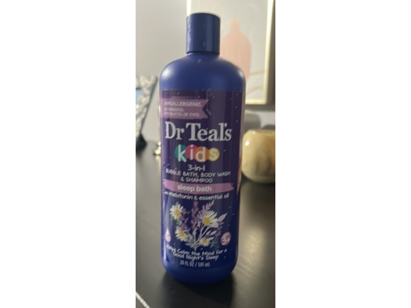 Dr Teal's Kids 3-In-1 Bubble Bath, Body Wash & Shampoo, Sleep Bath, 20 fl oz/591 mL