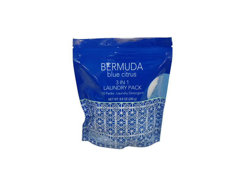 Bermuda 3 In 1 Laundry Detergent Pack, Blue Citrus, 8.8 oz/250 g, 10 Count