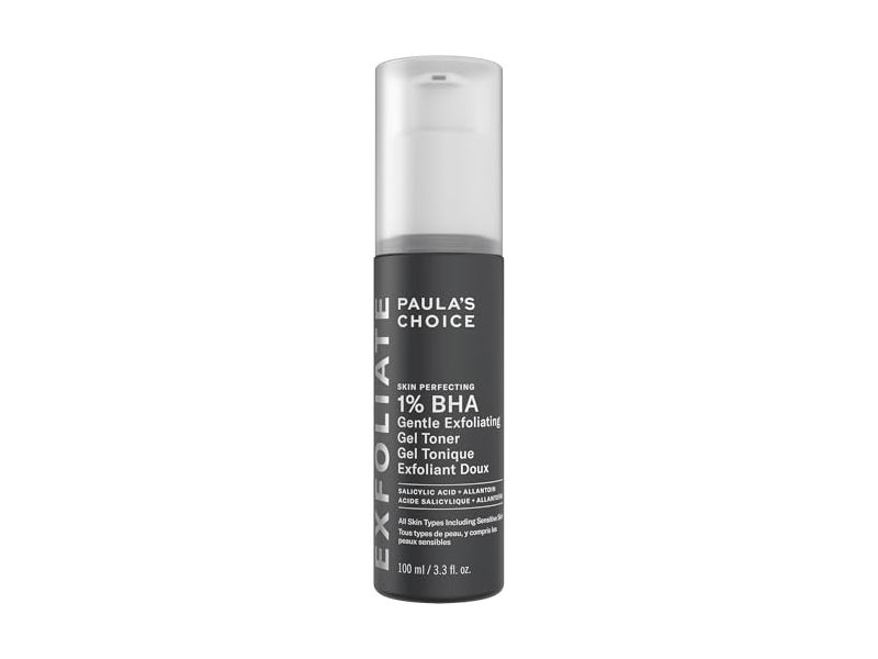 Paula's Choice Skin Perfecting Gentle Exfoliating Gel Toner, 1% BHA, Salicylic Acid + Allantoin, 3.3 fl oz/100 mL