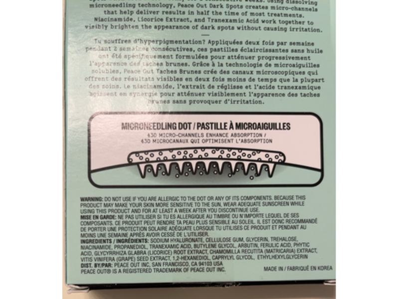 Peace Out Dark Spots Dissolving Microneedling Dots, 12 Count