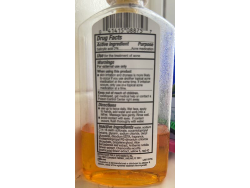 Publix oil Free Acne Wash, 6 fl oz/177 mL