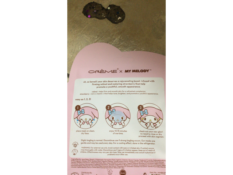The Creme Shop x My Melody Printed Essence Sheet Mask, Berry Kawaii, 0.88 fl oz/25 mL, Pack Of 3