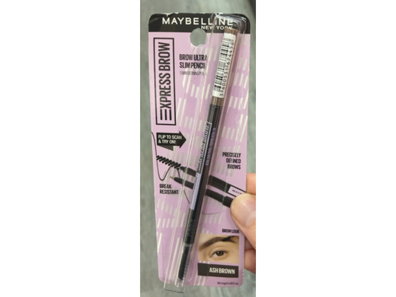 Maybelline New York Brow Ultra Slim Brow Pencil, Ash Brown, 0.003 oz/90 mg