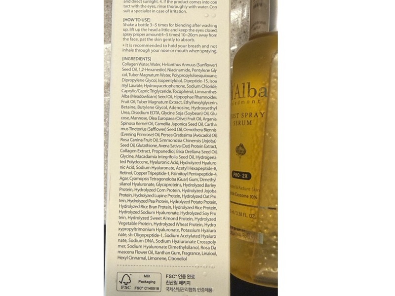 d'Alba Piedmont White Truffle First Spray Serum, 3.38 fl oz/100 mL